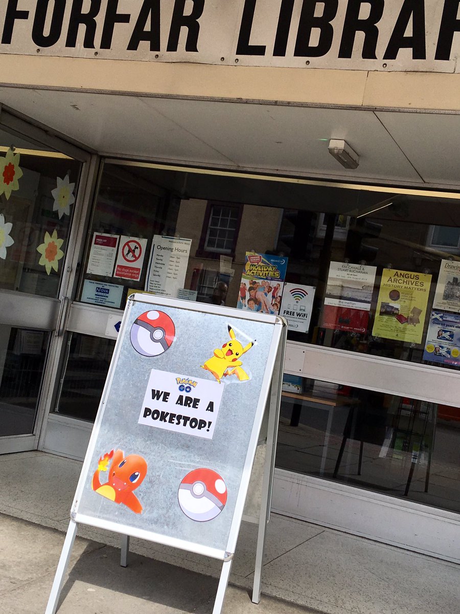 angusalive's tweet image. #PokemonGO fans come to #ForfarLibrary - now a PokeStop!
