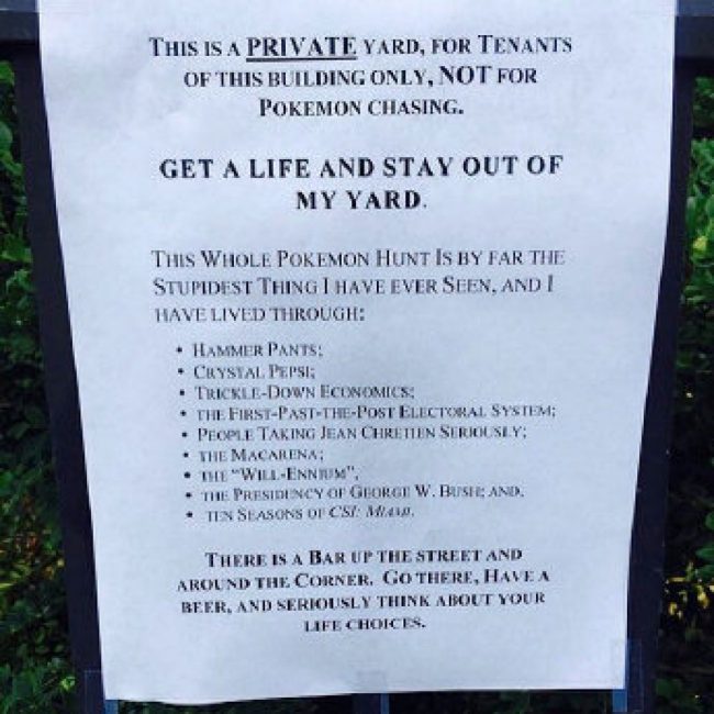 TorontoStar's tweet photo. "Get a life and stay out of my yard": Vancouverite wards off Pokemon Go players https://t.co/Jlb8Ulc3dR https://t.co/KZD8FBswGC