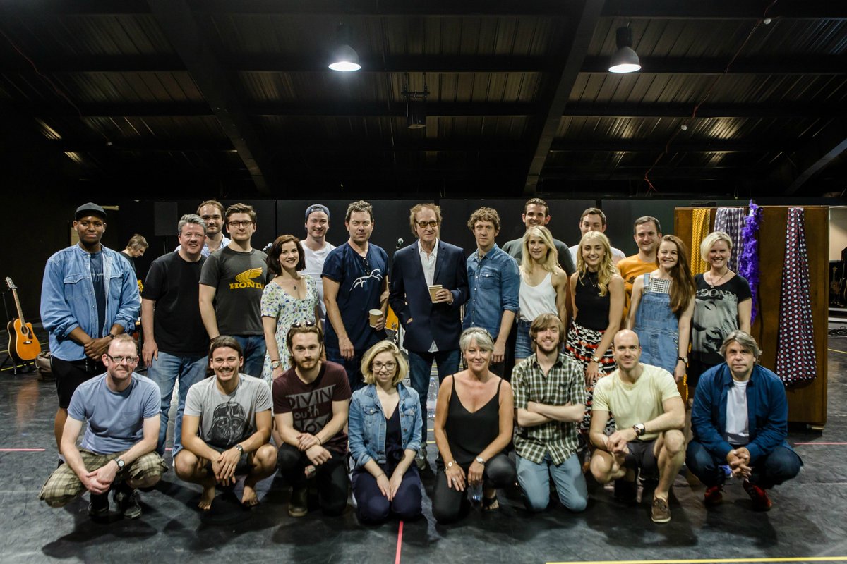 Legends Ray Davies &amp; Joe Penhall greet the new #SunnyAfternoonUKTour cast at the first day of rehearsals!