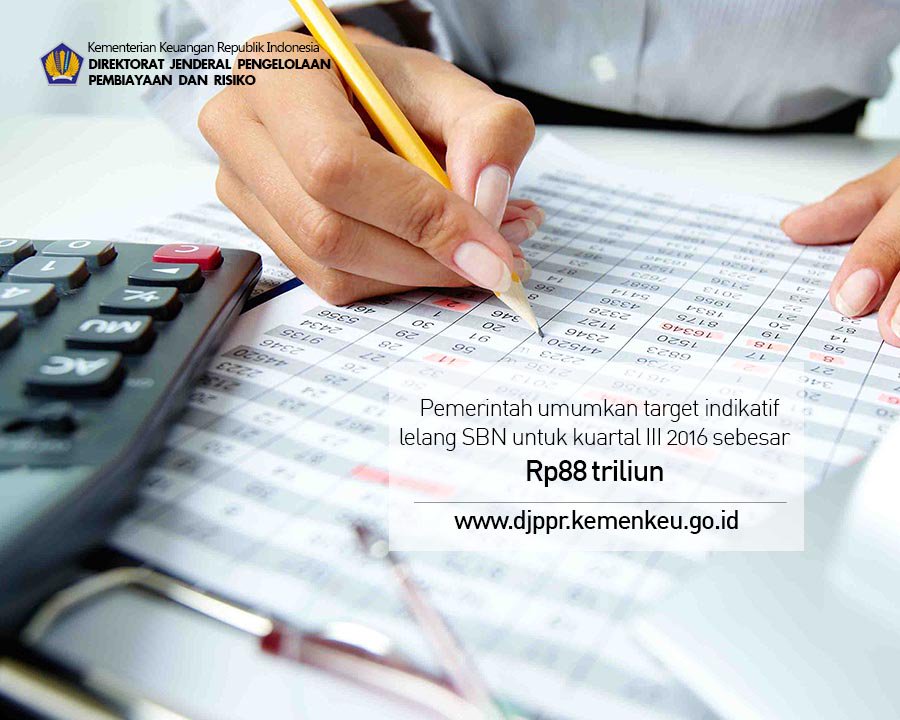 DJPPRkemenkeu's tweet photo. Target indikatif lelang SBN utk kuartal III 2016 sebesar Rp88 triliun #LelangSBN
https://t.co/r8BgyxPEZT https://t.co/McqriWznyu