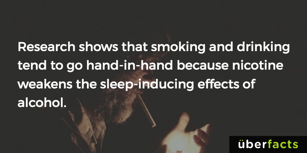 UberFacts's tweet photo. Why drinking makes some people want to smoke... https://t.co/7b14fqlfXP