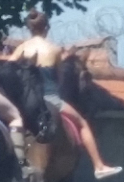 sunkfarmer's tweet photo. Following up on the respect for horses riders yesterday. One local rider near me thinks shes clever #nohatnohiviz https://t.co/yCz4Ca2CzE