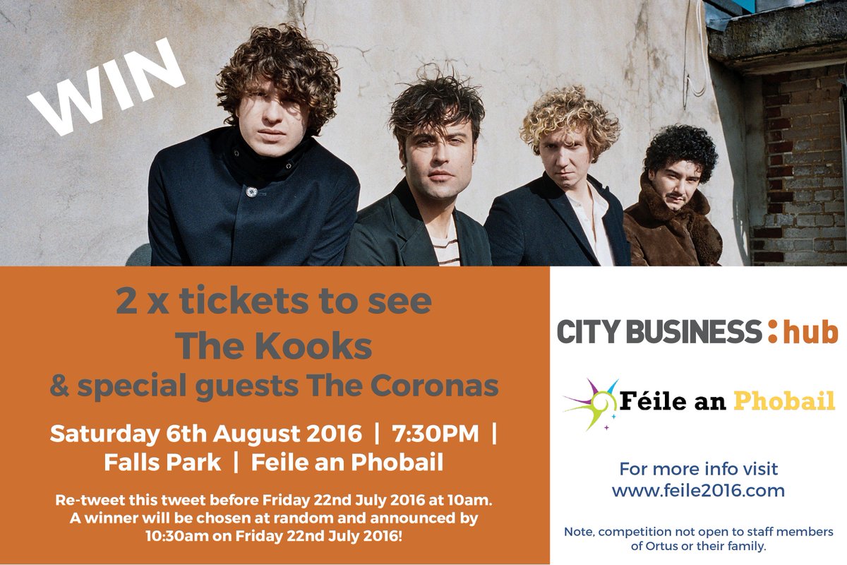 SMOKEYFORMBY's tweet photo. RT @CityBizHub: Win tix for @thekooksmusic @FeileBelfast? RT 2 win, details below #feile16 #GivingTuesday https://t.co/G4GihEkspl #mfiv