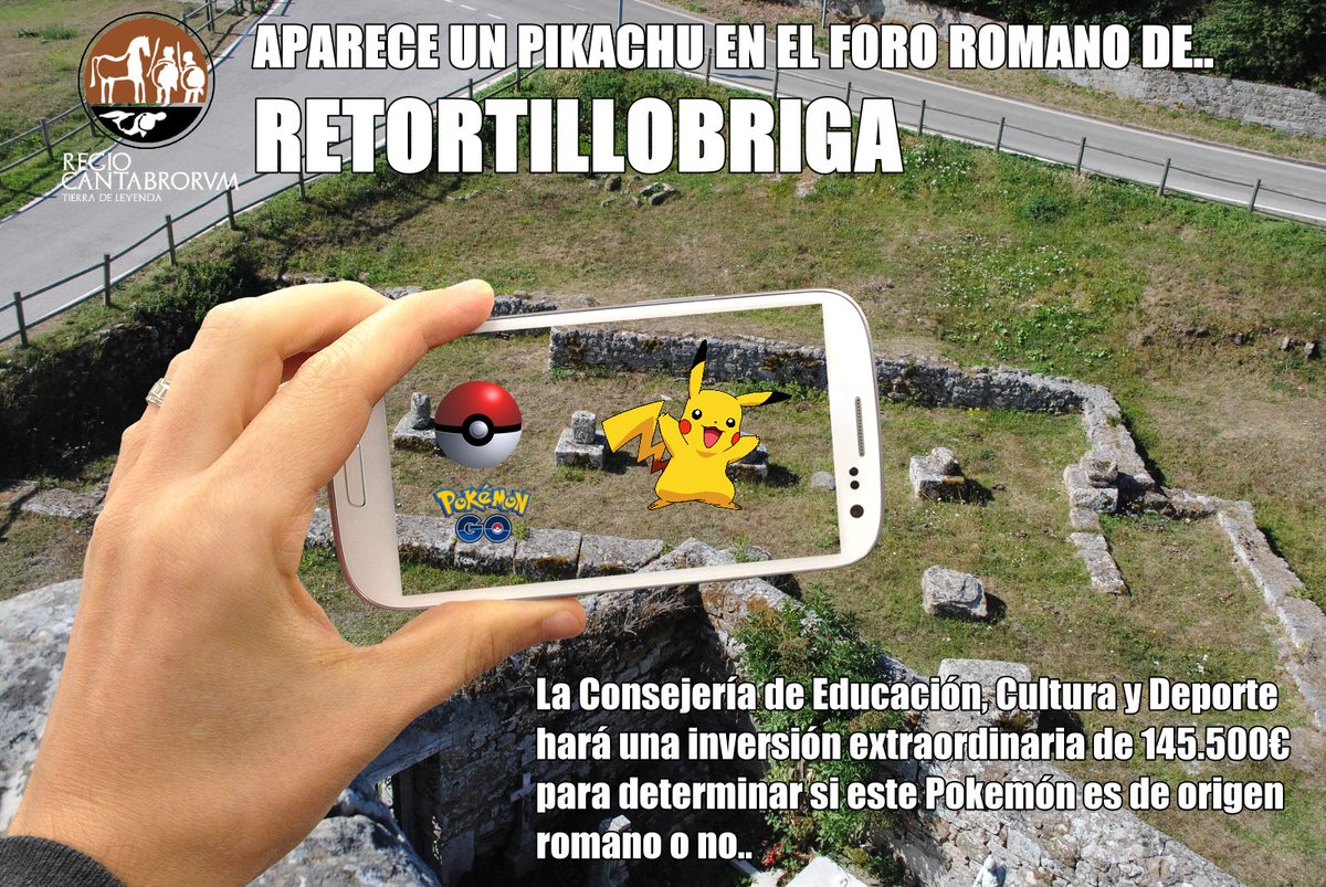 regcantabrorum's tweet photo. Aparece un #Pikachu #PokemonGO en el foro #romano de #Retortillobriga #Cantabria. @culturacan investigará su origen https://t.co/8IDnfzEZ1m