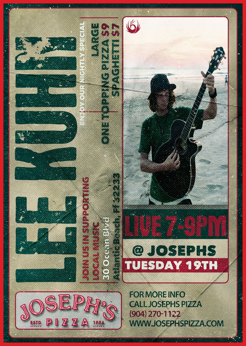 Supporting a local fav- jam tonight with <a href="/leekiwi2026/">LEE</a> #jaxmusic #josephspizza