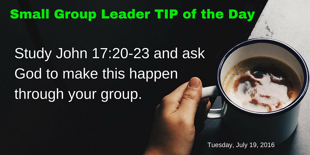 michaelcmack's tweet image. Small Group Leader TIP of the Day: Study John 17 and ask God to make this happen through your grp.
