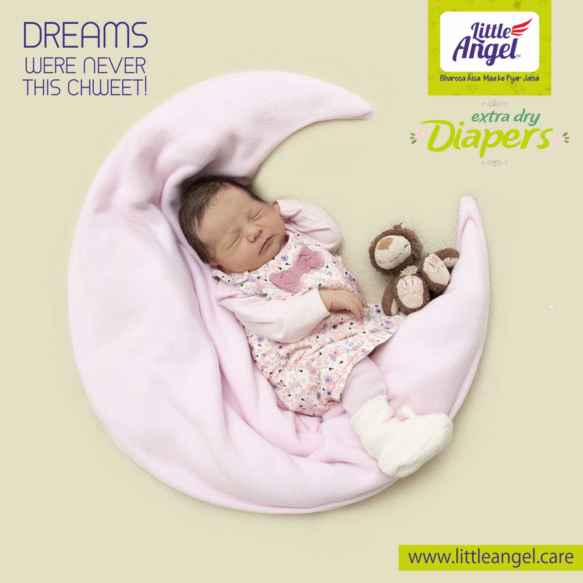 LittleAngel_In's tweet photo. Don’t let the wetness dsirupt those dreams! Little Angel diapers come with unique Wetness Indicator #babyproducts https://t.co/sII4f0aaKM