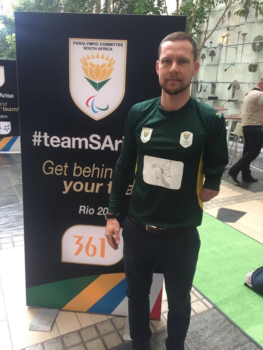 PaulaCorleyWil's tweet photo. @teamsa16 so Proud @DaneJohnWilson  going to the Rio 2016 Paralympics! Well Done all your hard work paid off https://t.co/j1T4fW9jqp