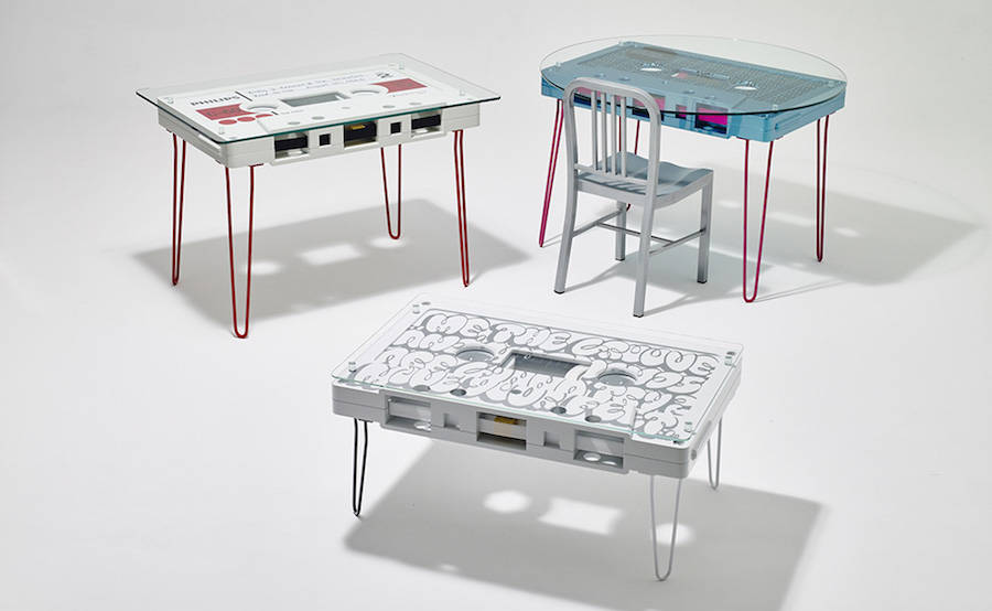 WindsorParis's tweet photo. Une petite touche retro avec ces tables en forme de cassettes audio réalisé par @AltarFurniture https://t.co/A9KmKWo5jy