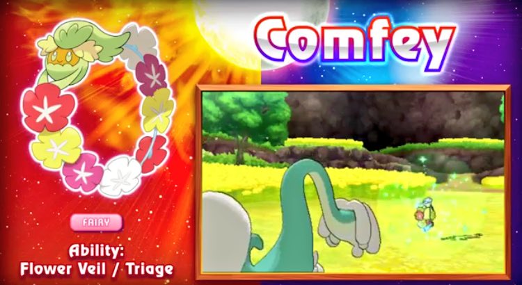 Pokemon_Days's tweet image. New #Pokemon revealed for "Pokemom Sun and Moon" ☀️🌙Wimpod, Bounsweet, Comfey and Mudsdale.