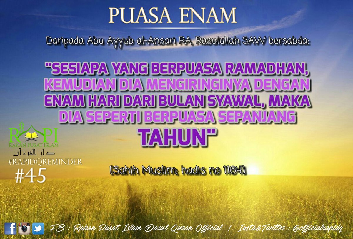 officialrapidq's tweet photo. #RapiDQReminder #45 #PublisitiInformasiRapi #SalamSyawalRapi #PuasaEnam #Syawal https://t.co/1ueVsZP0na