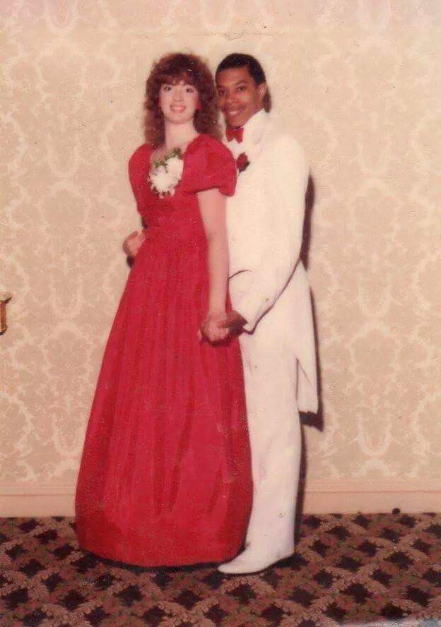PDolson's tweet photo. #PicsForPeace My senior prom 1984! He's still one of my dearest friends! https://t.co/2c5uB0602o