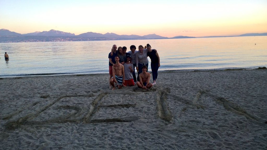 EPFL_iGEM's tweet photo. Having a break at the lac! Small team big dreams #Genevalac #iGEMcrew #iGEM https://t.co/xXeReAxvEg