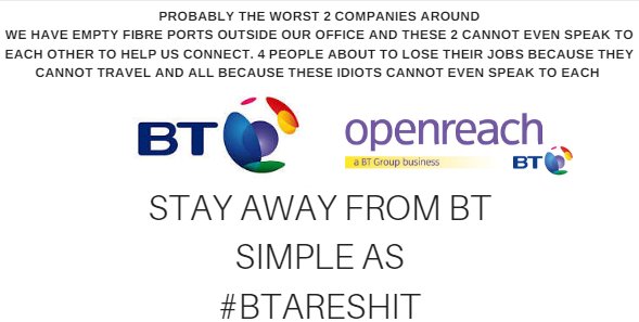 ManCityPal's tweet photo. 3 days of crap from the good people @bt_uk U are the worse #broadband provider in the UK.@Openreach_news #btareshit https://t.co/Hxh6TIPPjq