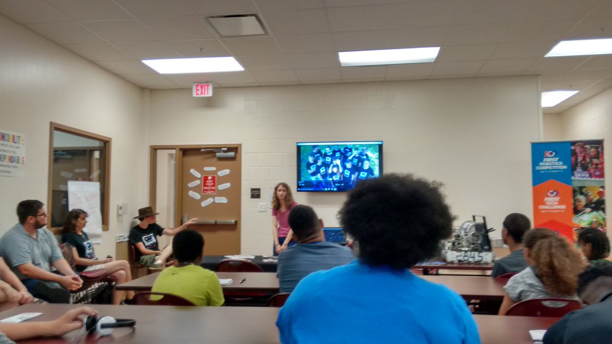 FLFTC's tweet image. Christina w/ Acdmy Holy Names Tampa sharing @FTCTeams roles #engineeringnotebook & asking questions #morethanrobots