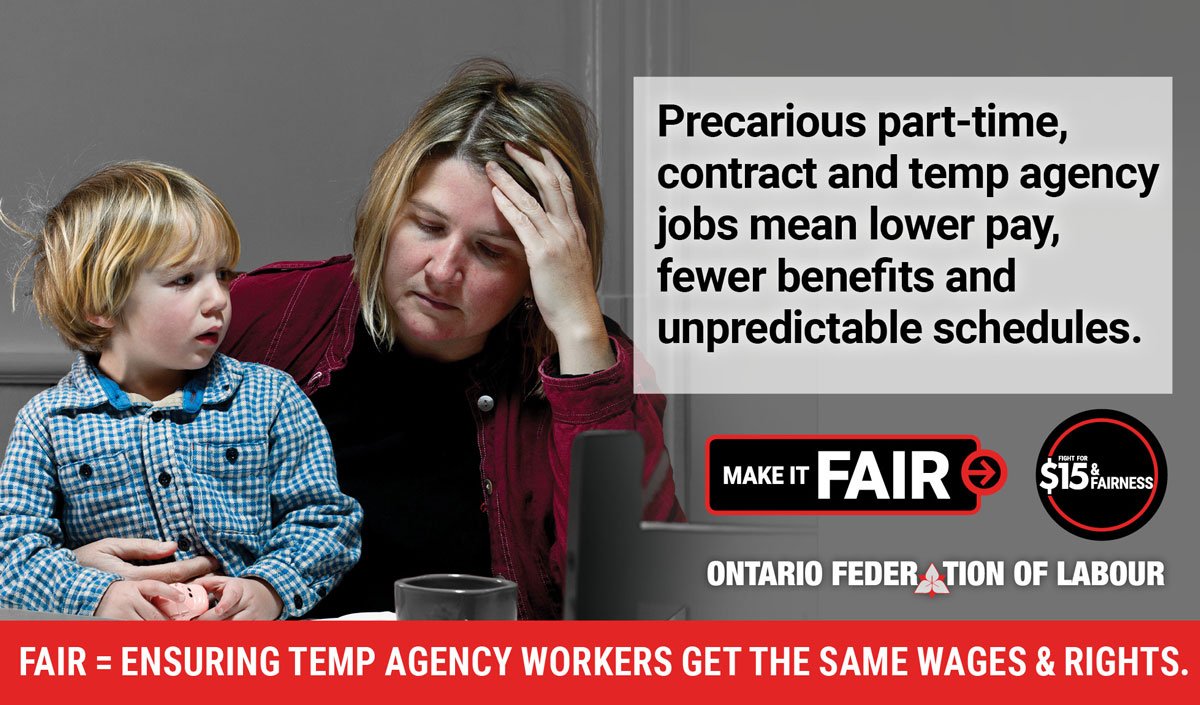 OFLabour's tweet photo. Ever been in a precarious job? We want to hear from you. Take the #MakeItFair survey: https://t.co/JiOU9ZVsAG https://t.co/XdBco43Mcl