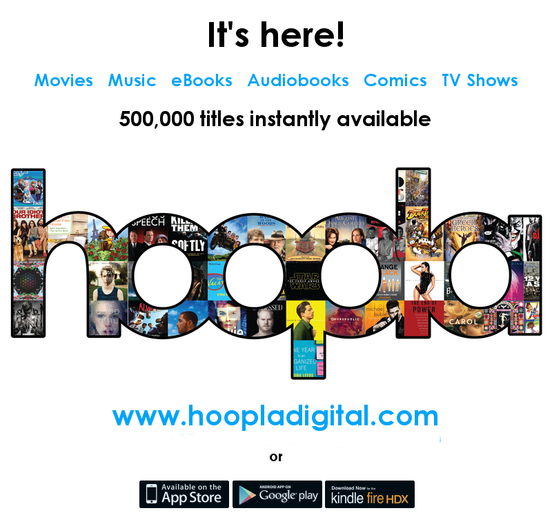 PALSPlus's tweet photo. hoopla is here! 500k titles always available. #palsplus @HooplaDigital https://t.co/GYKCcGDRD9