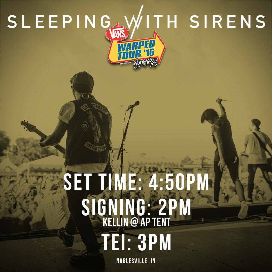 SWStheband's tweet photo. NOBLESVILLE - We're playing the Right Foot Stage @ 4:50 &amp; our TEI class is @ 3. Kellin is signing at the AP tent @ 2 https://t.co/QDFNCfyFzK