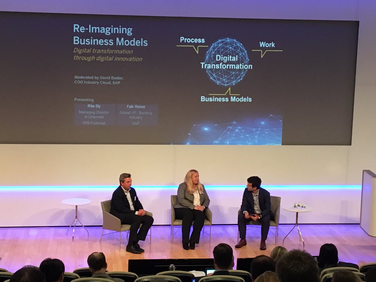 KMcDTech's tweet photo. #SAPIABC @FalkRieker discusses #DigitalDusruption with ATB and reimagining business models #banking @SAPforBanking https://t.co/s3ZMsOoHAc