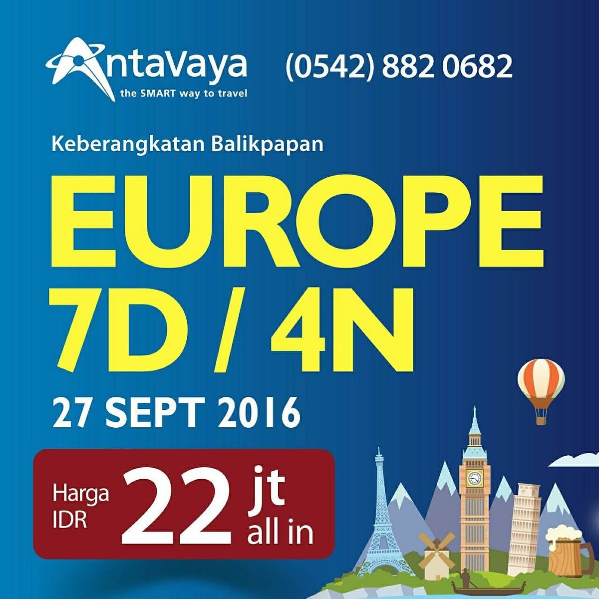 Baru 2 hari di launching.Tour Ke Eropa ini laris banget &amp; rebutan pd daftar.Ayo buruan tinggal sisa 5 seat lagi lho.