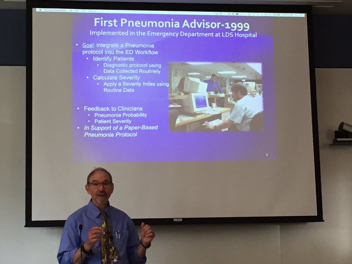wendywchapman's tweet photo. @uubmi Data science NLP course. Peter Haug discussing NLP in clinical care at Intermountain in 1999 https://t.co/8dDCukWaut