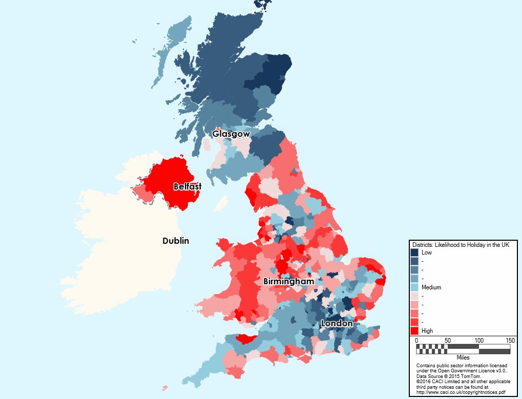 CACI_LocStrat's tweet image. With temps over 30C, #StatDrop sees where people who are most likely to enjoy a summer holiday in the UK live #Map