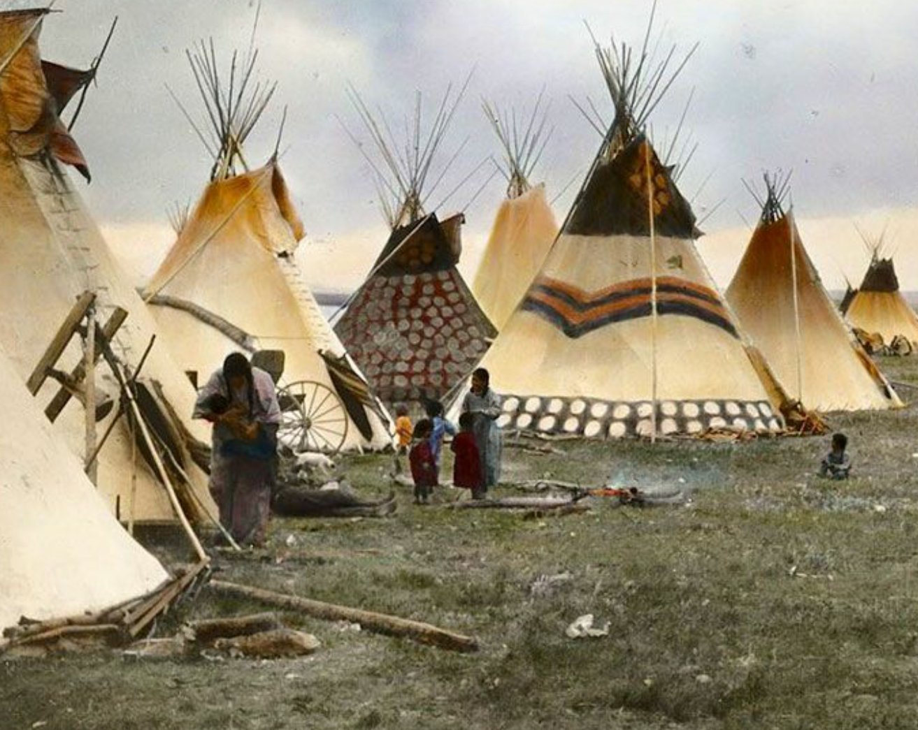 a man with a feather on Twitter "Blackfoot indian camp photographs