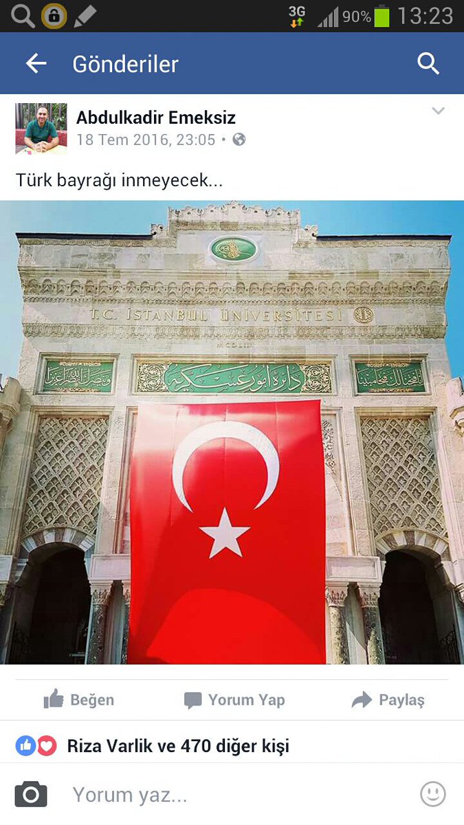 aeabdulkadir's tweet photo. #DemokrasiYürüyüşü İstanbul Üniversitesi 20 Temmuz 2016'da, 21:00'de  Fatih Ali Emiri Kültür Merkezinden yürüyecek. https://t.co/jzIuEbNUwT