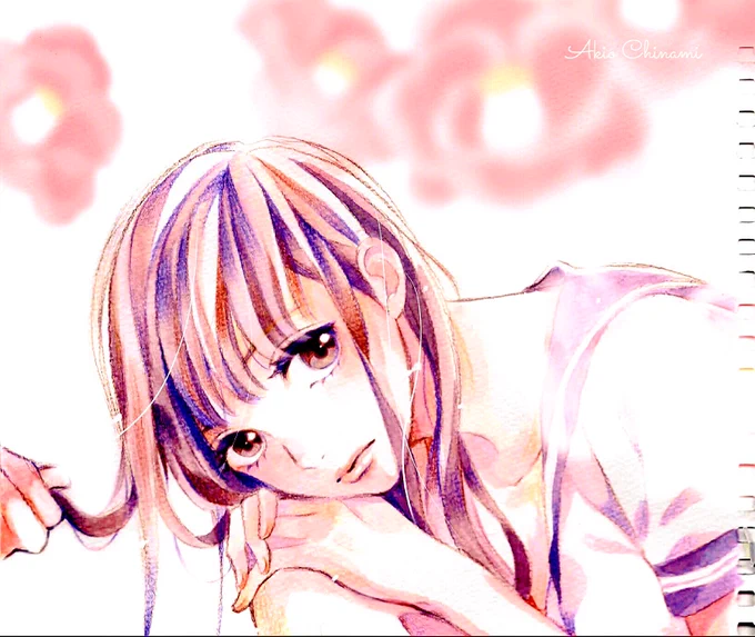 暑さで頭やられたのか、暑中お見舞いカードなのに何故か椿を描いてしまいました…。夏っぽい花に直して、手紙のお返事と共にお送りします。本当にありがとうございます 