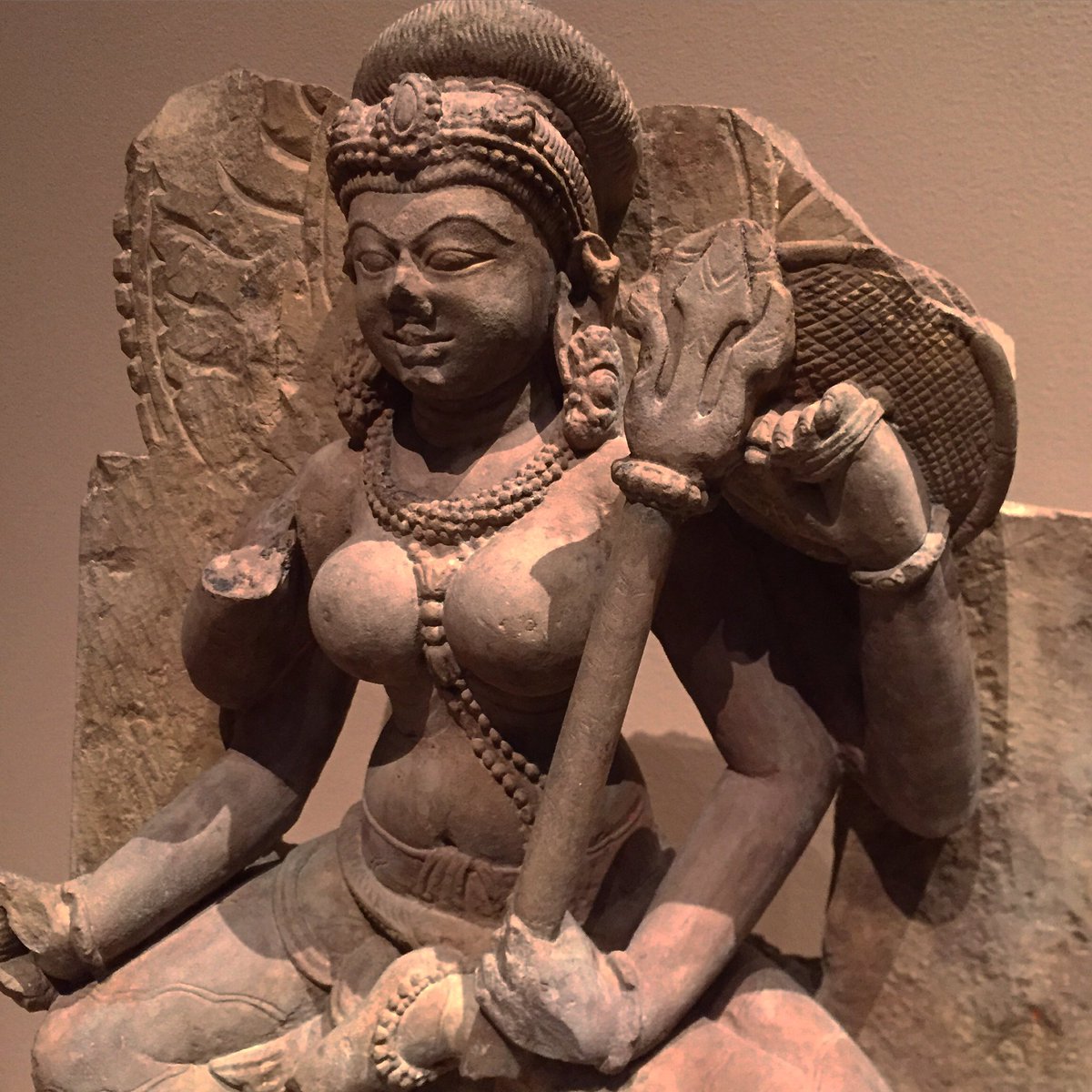 KurtBehrendt's tweet photo. Seated Durga, India, Uttar Pradesh or Madhya Pradesh, 9th c., sandstone, MMA 1990.15 #themet #metmuseum #durga https://t.co/kJL1ylTZcj