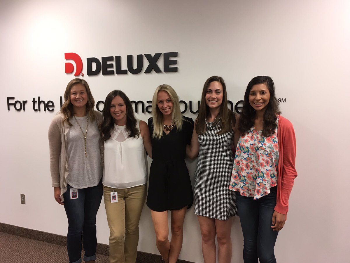 TheBrandLab's tweet photo. Can't even tell which one is our incredible intern, Andrea! Thank you @deluxecorp and @esmolik for your partnership! https://t.co/sUYLZVSVgZ