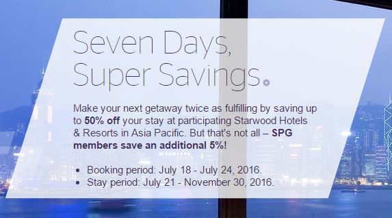 Up to 50% off stay at Starwood Hotels &amp; Resorts in Asia Pasific eahotr.com/2016/07/19/50-…