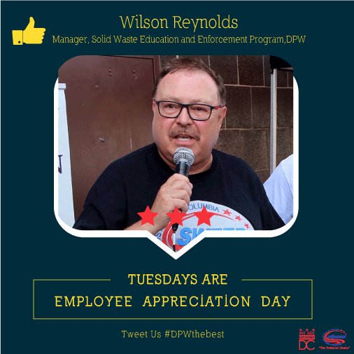 DCDPW's tweet photo. Today we would like to recognize Wilson Reynolds for his leadership and community outreach w/ Sweep Jr #DCDPWthebest https://t.co/KojAA2hxru