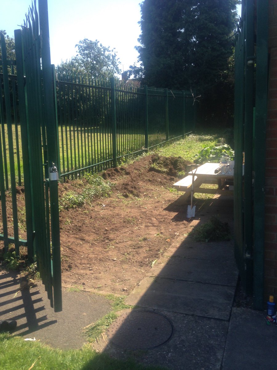 Working on the community garden today with some great volunteers! Before....