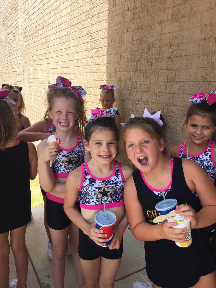 ChampionCheerAS's tweet photo. Dynamite had a FUN surprise at camp today! Everybody loves the ice cream truck! π¦ #DMiteCamp https://t.co/j6U0yuZamG