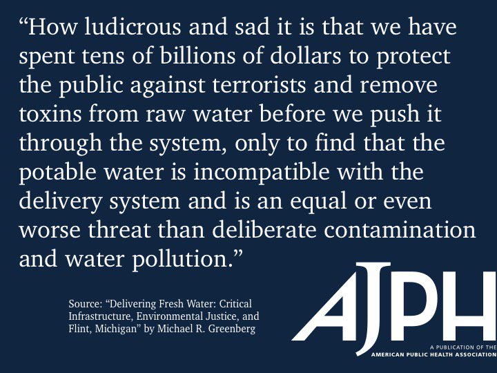 The #FlintWaterCrisis showed aging infrastructure &amp; lack of oversight pose unique dangers goo.gl/ktPSz6