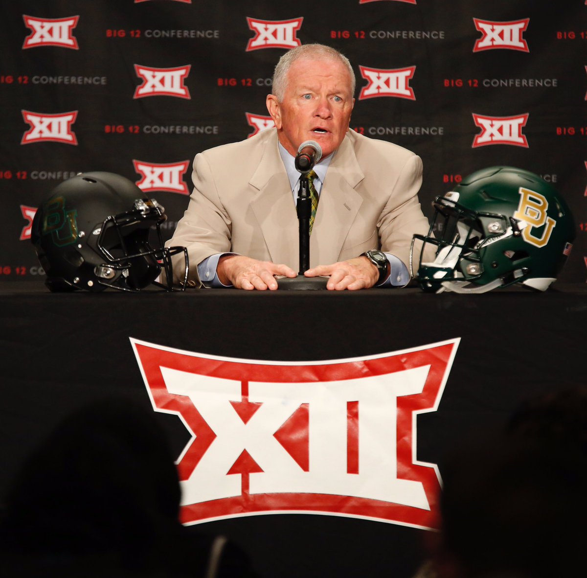 rtennis's tweet photo. Baylor coach Jim Grobe at the Big 12 Football Media Days in Dallas, TX.
#Big12 https://t.co/bJLv4sWMW8