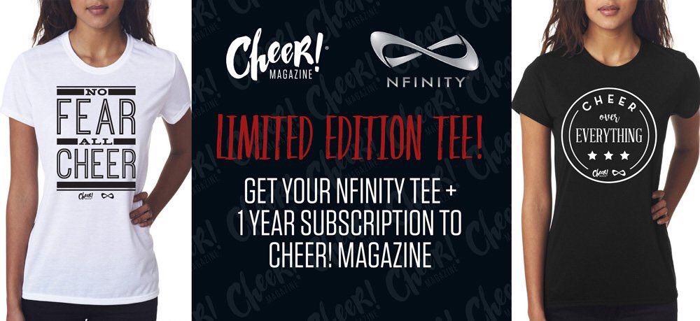 Chloetownsend18's tweet photo. Get your #limitededitiontee from @Nfinity and @CheerMagazine today!!!!! #cheercrew #squadgoals https://t.co/XfsuAK6FXp