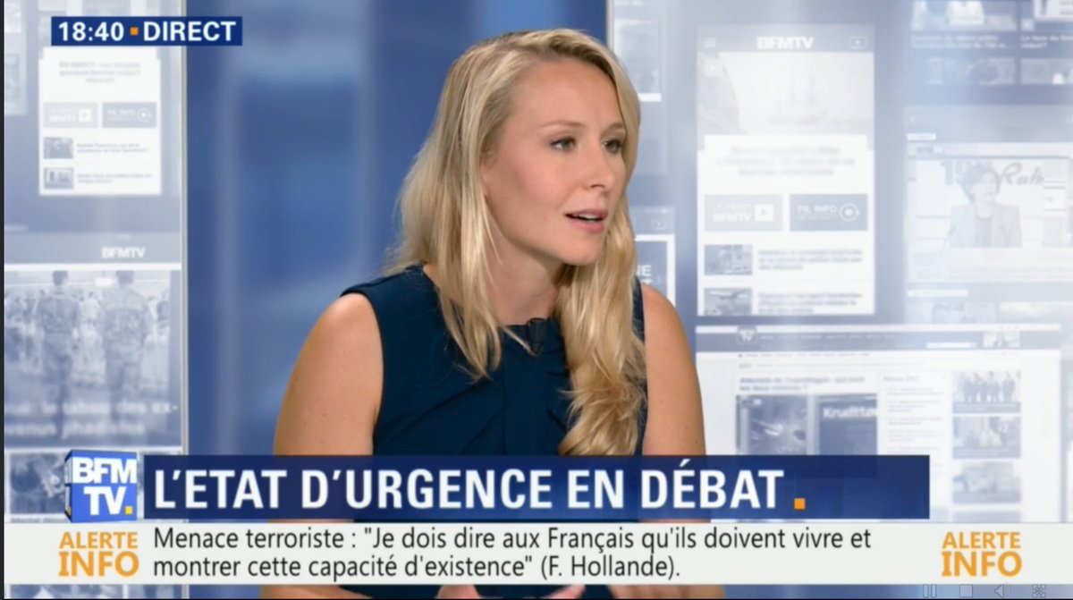 MarionMarechal's tweet photo. "Si vous ne respectez pas nos lois, vous n'êtes plus le bienvenu en France !" #BFMStory https://t.co/jdxG3stgJb