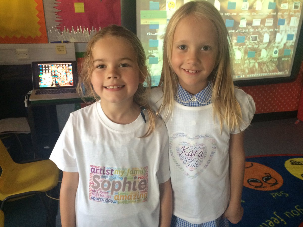 BrynYear2's tweet photo. Just a few of our end of year word Art tshirts! Year 2 did a fabulous job - Da iawn 🌟 https://t.co/29nDsFgPsP
