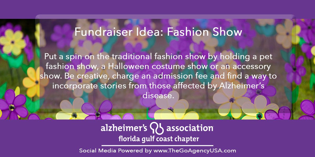 AlzFLGulf's tweet photo. #Fundraiser Idea: Host a fashion show to benefit #Alzheimers research! Ge more ideas here: https://t.co/w9HXdjo3Qj https://t.co/nrolzKvKt1