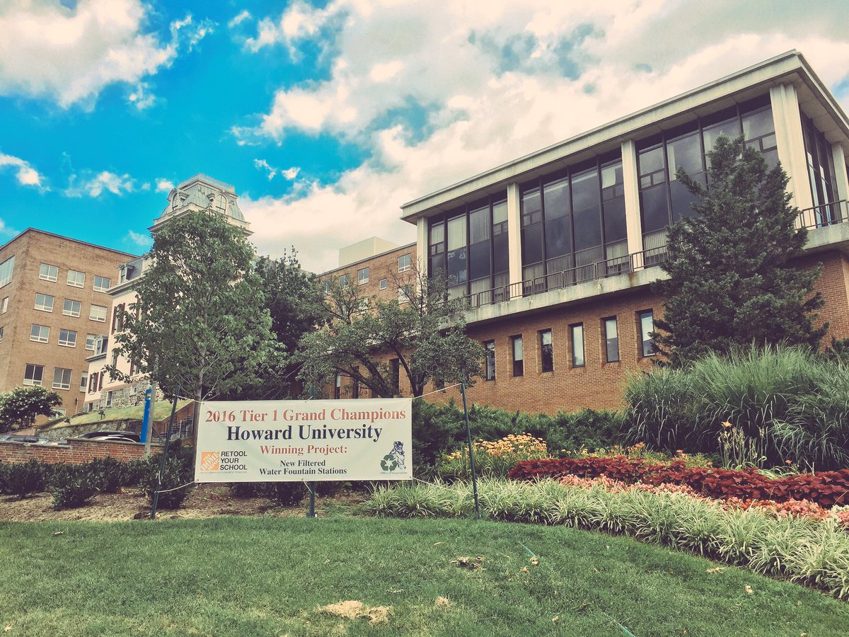 TheHilltopHU's tweet photo. ICYMI: @HowardU became a Tier 1 winner of the 2016 @HomeDepotRetool. Winning project: New Filtered Water Stations.👏🏿 https://t.co/8QVGqJ5cCk