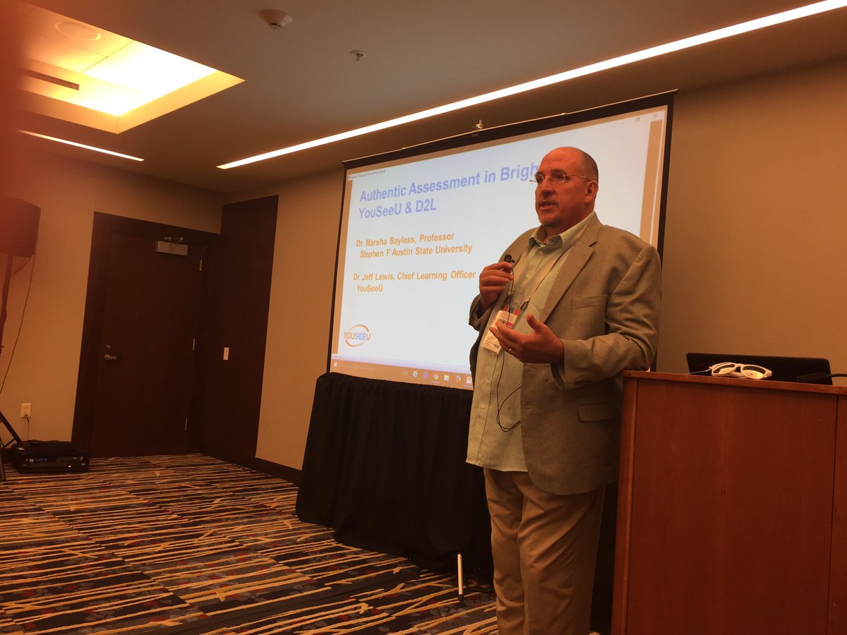 pauljanzen's tweet photo. #D2LFusion Dr Jeff Lewis from @YouSeeU leading a session on D2L's new Virtual Classroom https://t.co/M3ujnVlxEl
