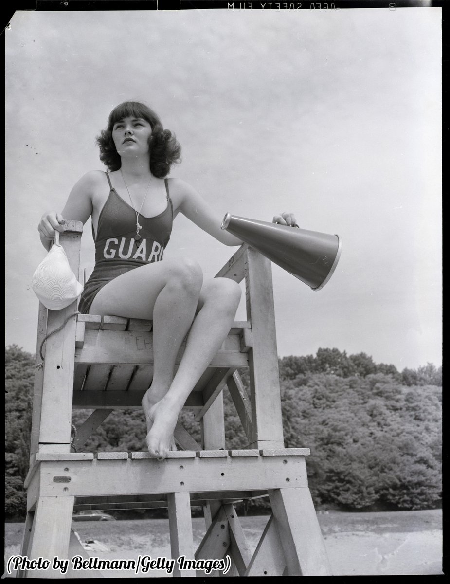 HistoryInPics's tweet image. A vigilant lifeguard.