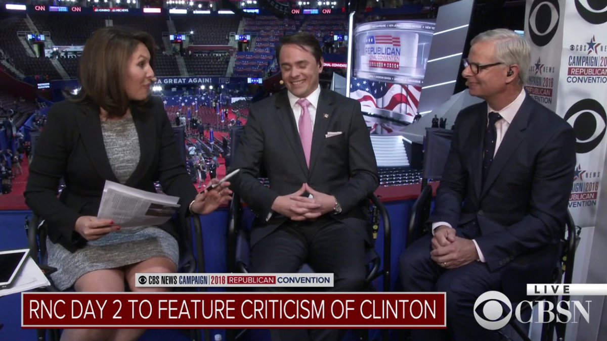 Elaine_Quijano's tweet photo. "This is a convention. We eat red meat here. We don't eat chicken." -@realrickdavis to @nancycordes on @CBSNLive https://t.co/k4FBAQMBIm
