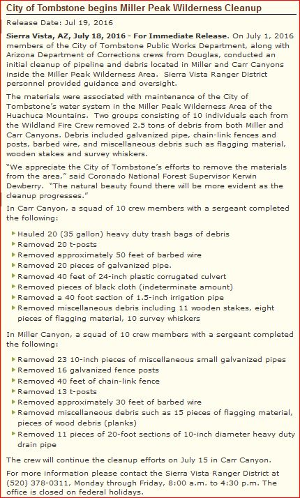 CCFirenIncident's tweet image. City of #Tombstone begins #MillerPeak #WildernessCleanup #CNF #HuachucaMtns  #CochiseCounty fs.usda.gov/detail/coronad…