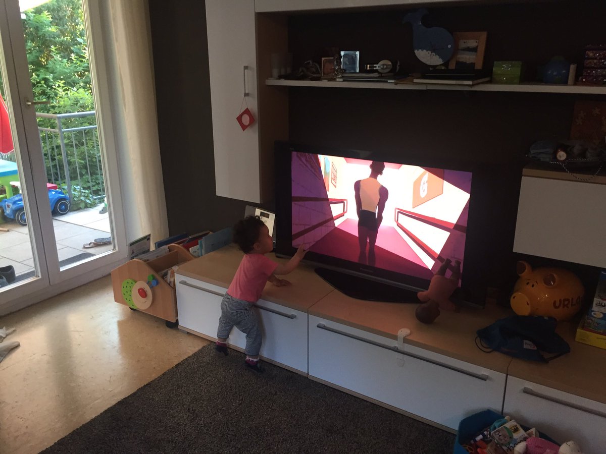 usainbolt's tweet photo. I would be lying if i said I dreamt about moments like these.. My young fan watch my mini cartoon on TV #blessed https://t.co/ysC5NaBmvl