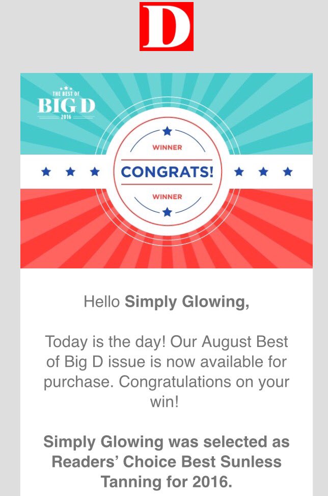 simply_glowing's tweet photo. Thank you to all our glowing beauties and @DMagazine! #bestofd https://t.co/AzjwbjG5at