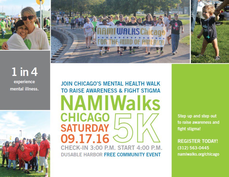NAMIWalkChicago's tweet photo. This year's #NAMIWalks Chicago is Sept 17! #JoinTheMovement and register here: https://t.co/wuQLbTaeJa @NAMIChicago https://t.co/j0Sm3WIqdZ