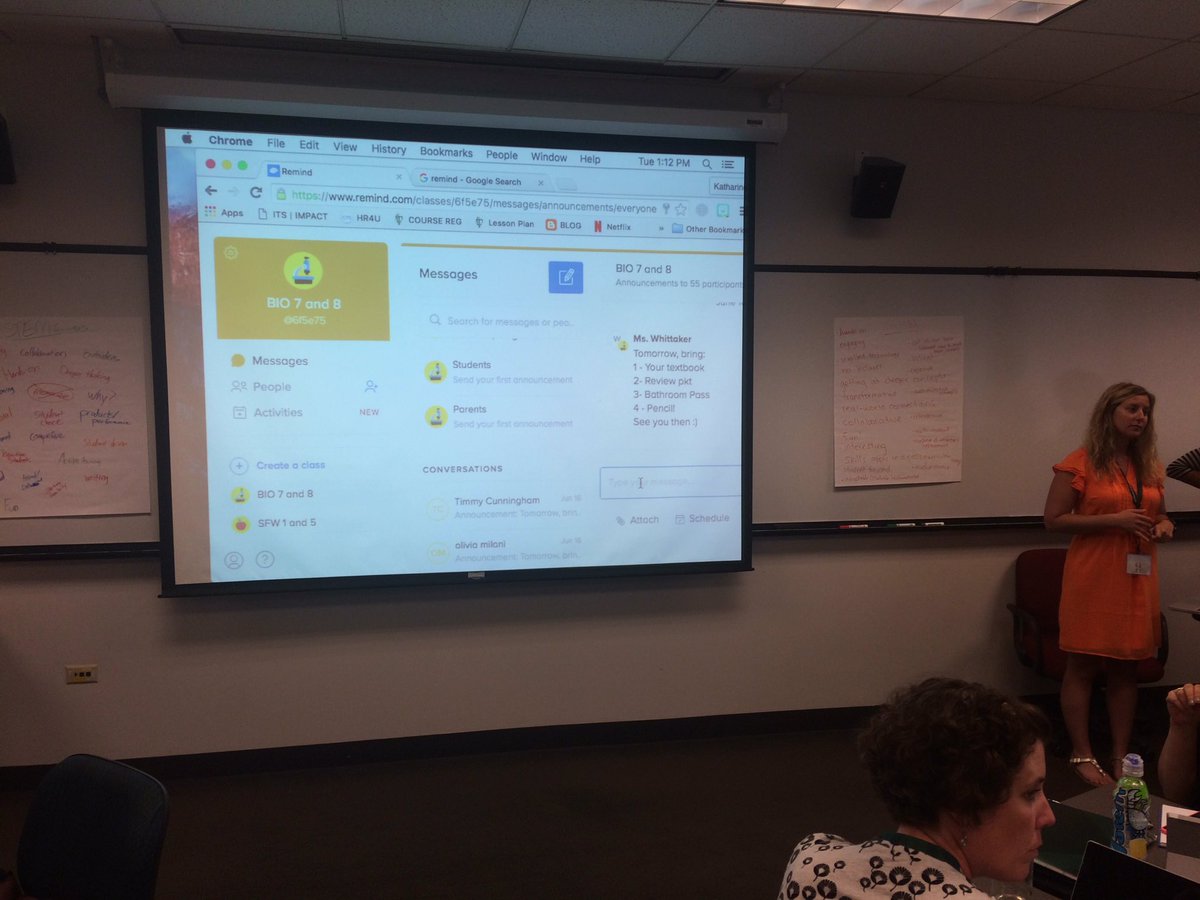 Smith1Rashid's tweet photo. Katie representing #snatraps #remind apps. Text your students!!! #MSUrbanSTEM #msuwow https://t.co/eslCK9FXAZ